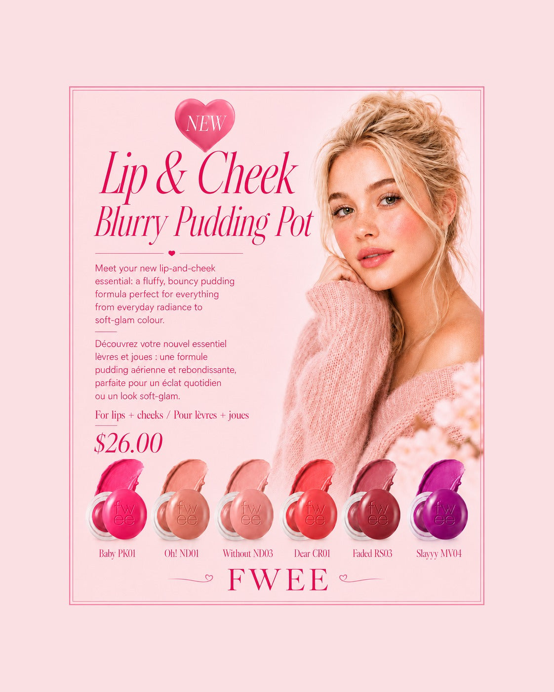 Fwee - Lip & Cheek Blurry Pudding Pot